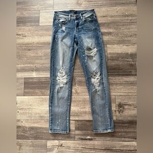 Women’s Judy Blue Distressed Boyfriend Fit Jeans Size 1 25